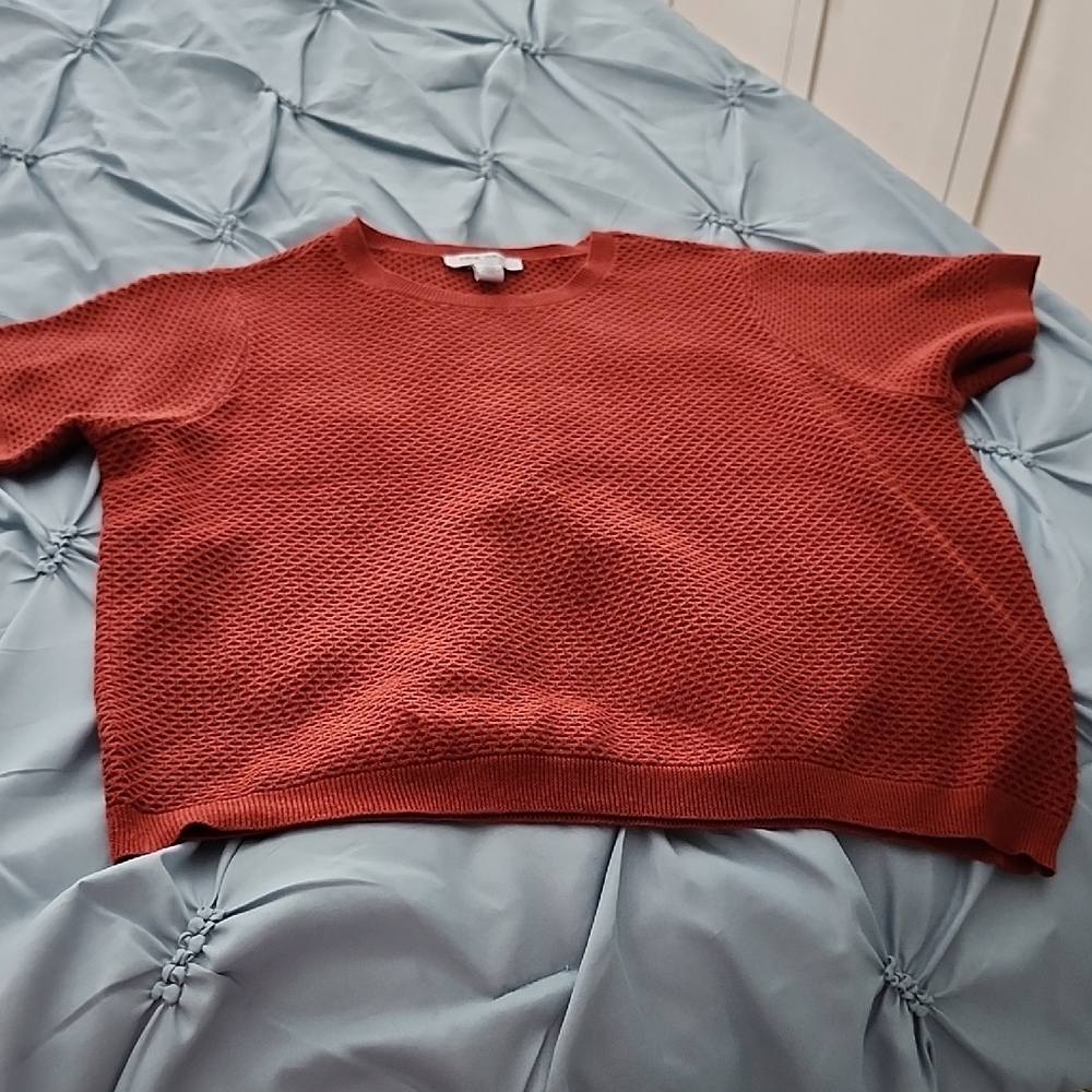 Nine West Brick Red Textured Sweater